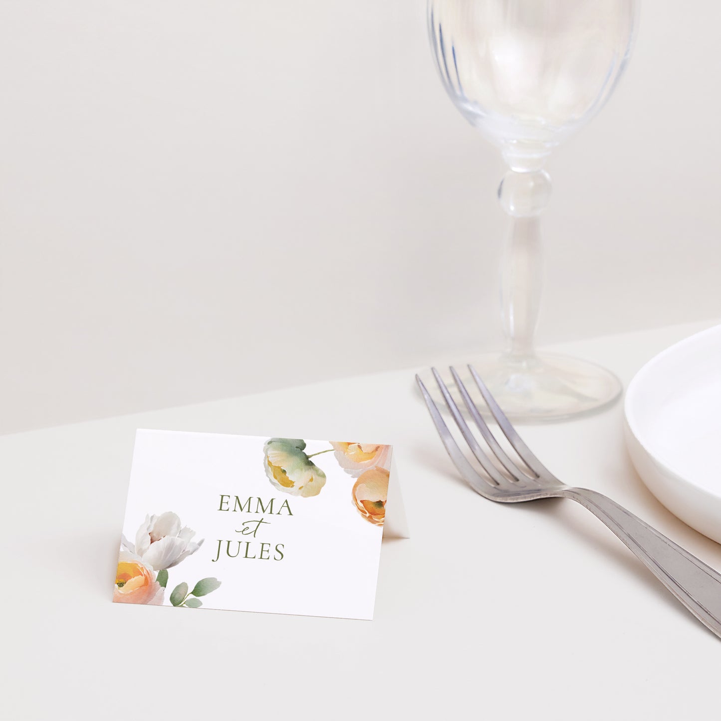 Marque-place Mariage 2 volets Romantic flowers photo N° 2