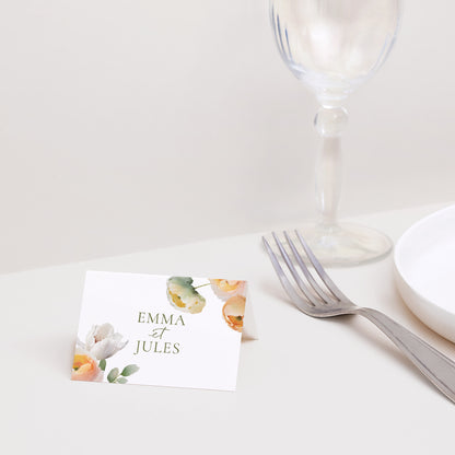 Marque-place Mariage 2 volets Romantic flowers photo N° 2