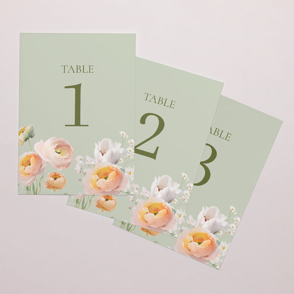 Marque table Mariage Rectangle Romantic flowers photo