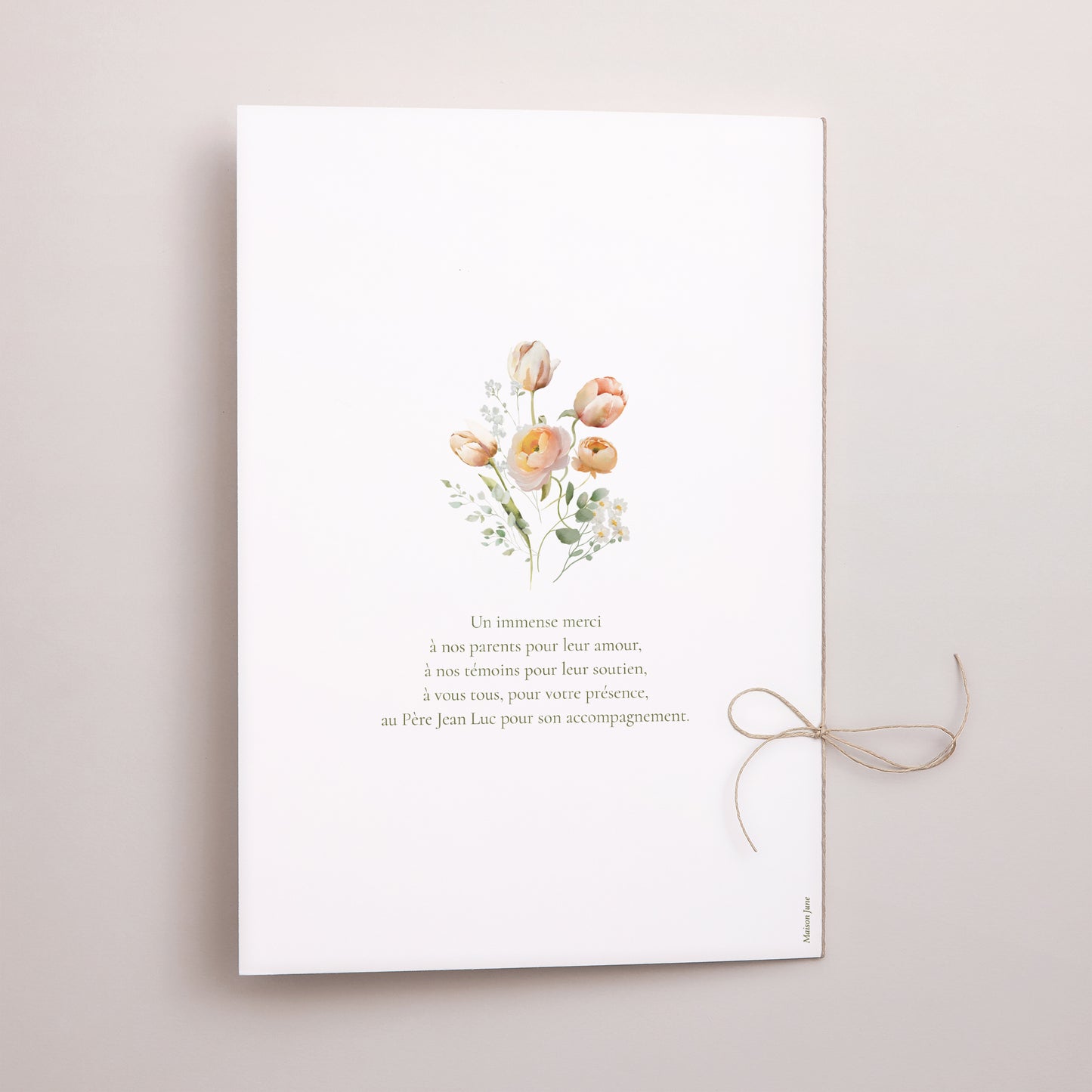 Livret de messe Mariage Double volet Romantic flowers photo N° 3