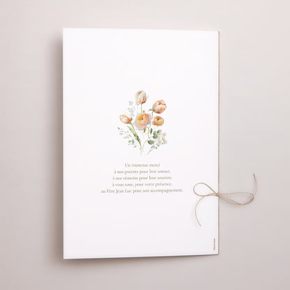 Livret de messe Mariage Double volet Romantic flowers photo N° 3