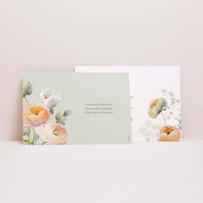 Invitations Mariage Paysage Romantic flowers photo N° 2