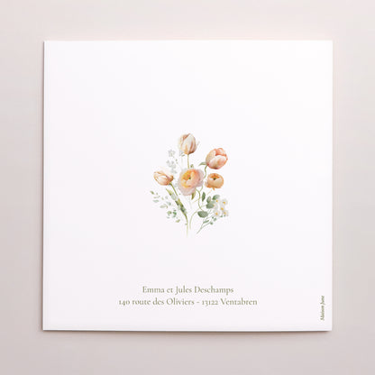 Remerciements Mariage Carré double volet Romantic flowers photo N° 3
