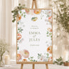 Panneau bienvenue Mariage Portrait 60 x 90 cm Romantic flowers photo N° 1
