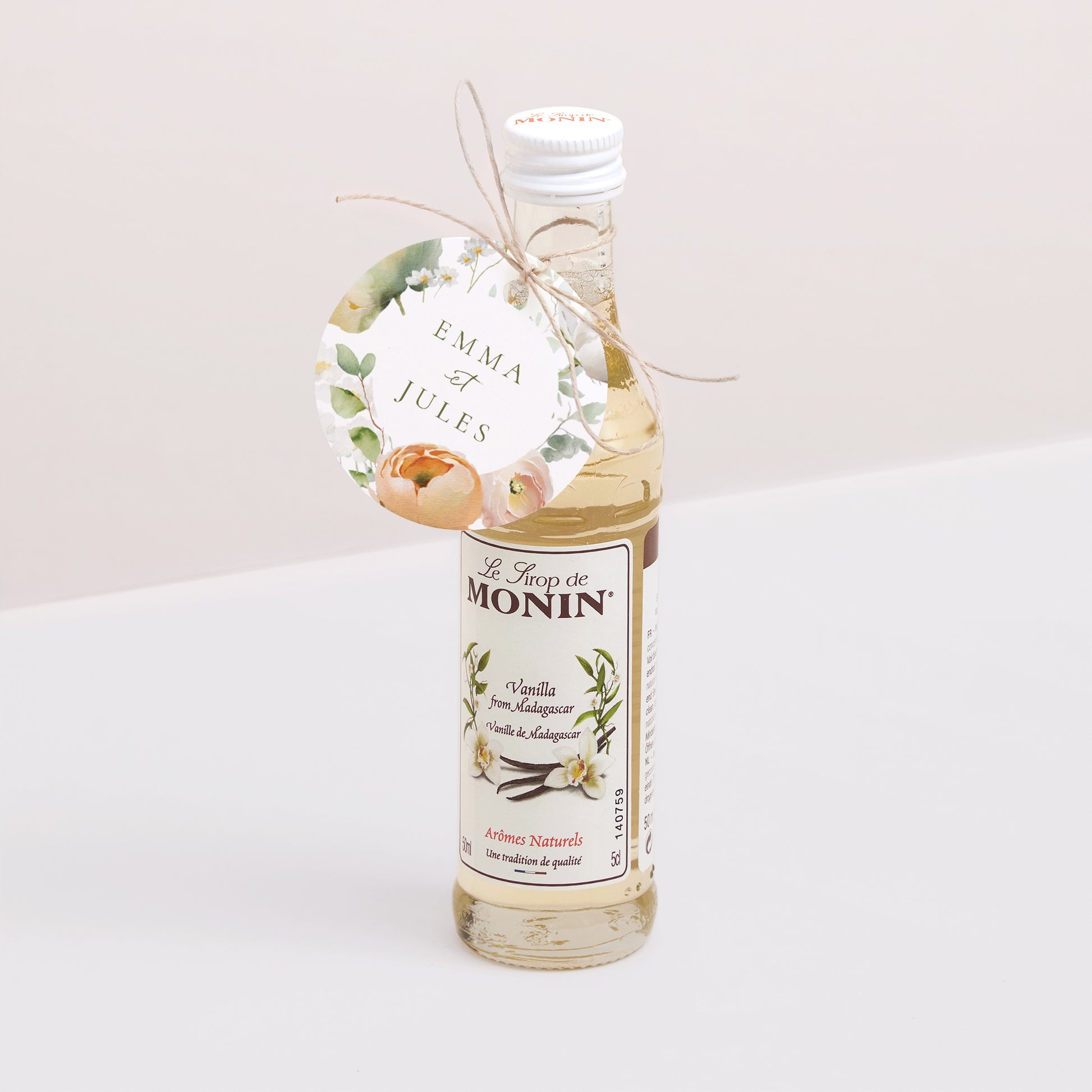 Etiquette perforée Mariage Ronde Romantic flowers photo N° 3