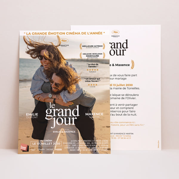 Faire-part Mariage Grand format rectangle Le grand jour photo
