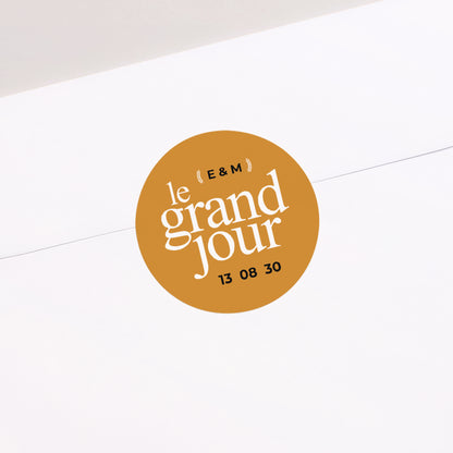 Sticker Mariage Rond Le grand jour photo N° 1