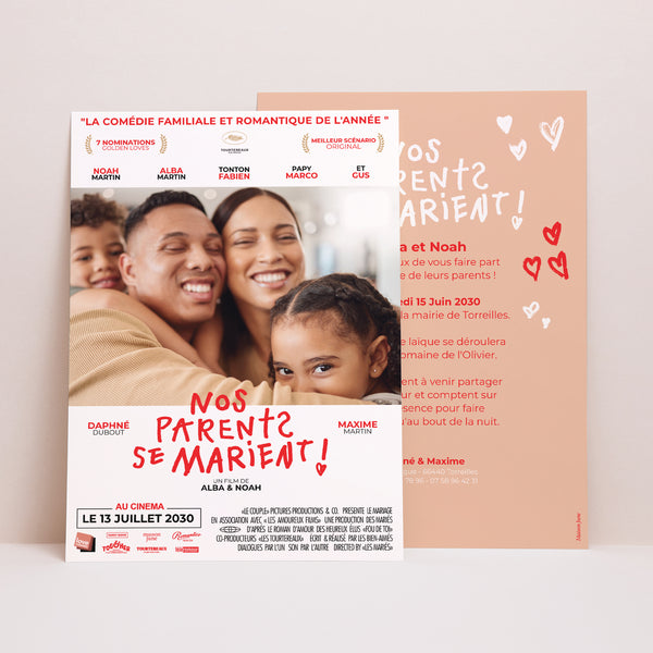 Faire-part Mariage Grand format rectangle Nos Parents Se Marient photo