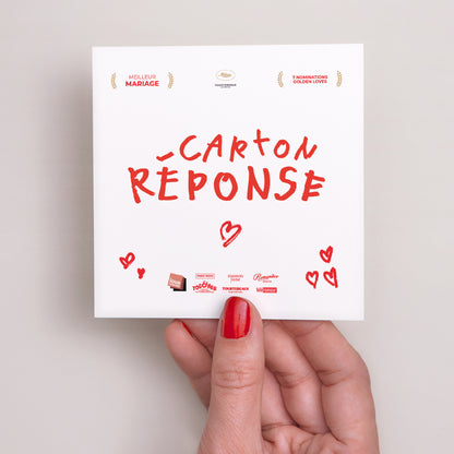 Carton réponse Mariage Carré Nos parents se marient photo N° 2