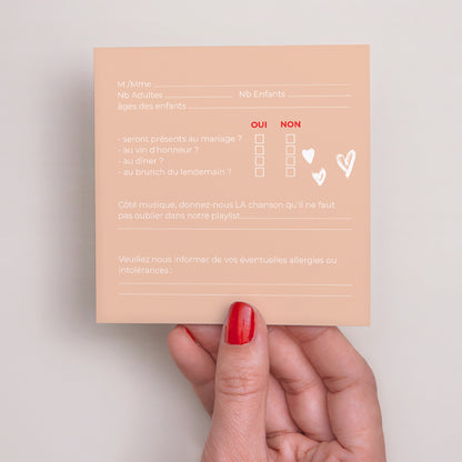 Carton réponse Mariage Carré Nos parents se marient photo N° 3