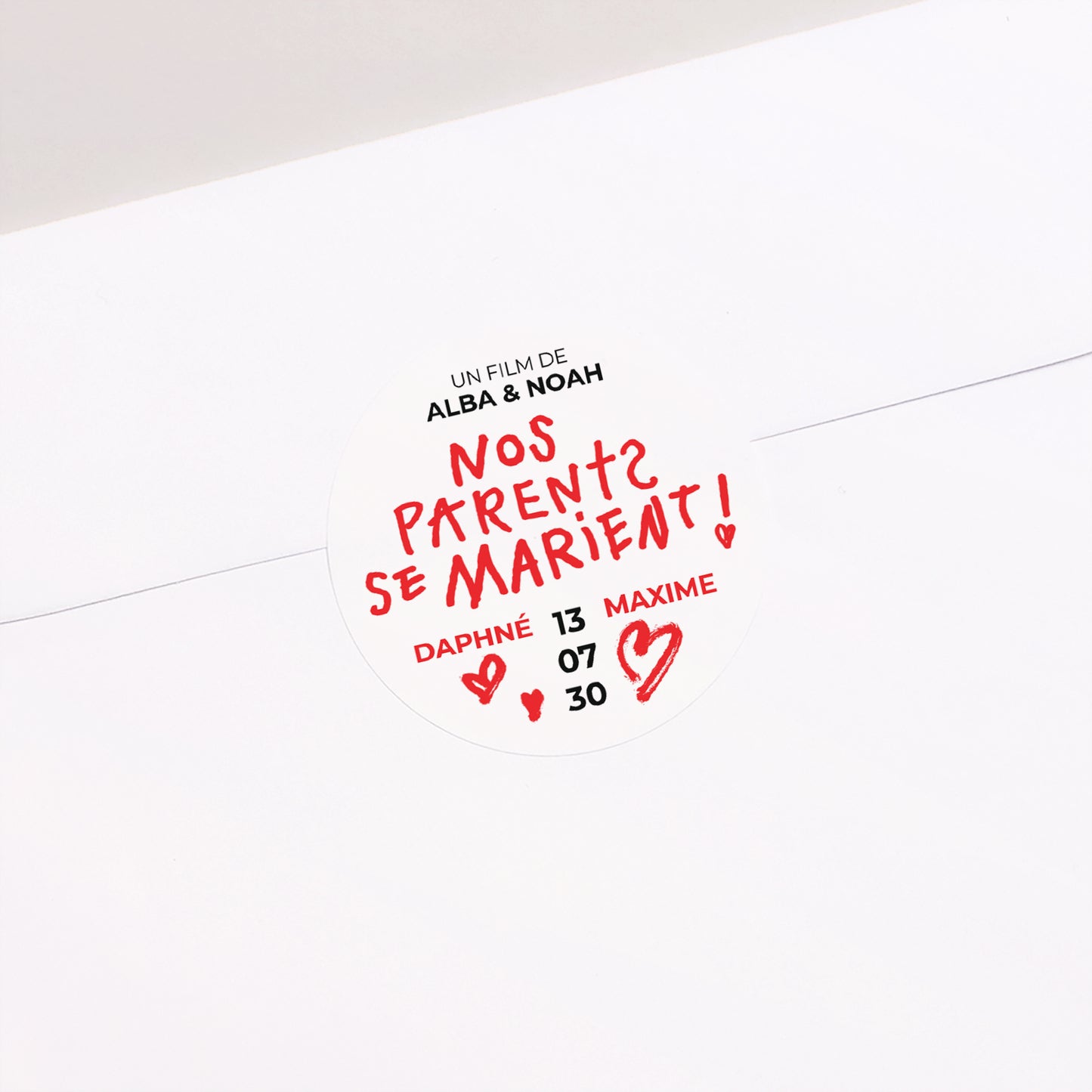 Sticker Mariage Rond Nos parents se marient photo N° 1