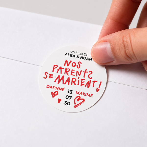 Sticker Mariage Rond Nos Parents Se Marient photo