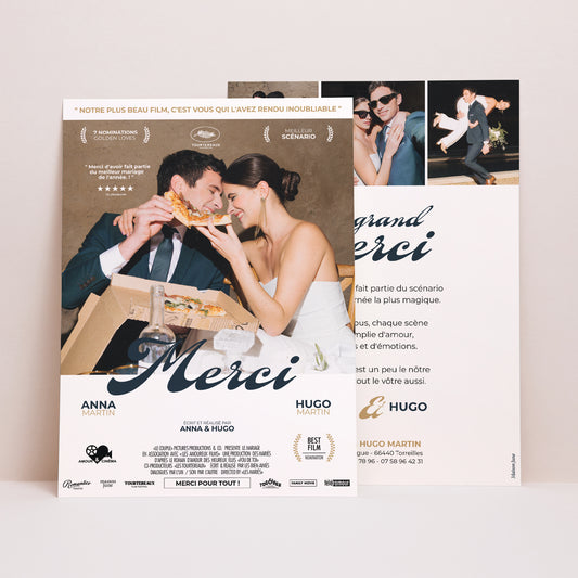 Remerciements Mariage Grand format rectangle Le jour J photo