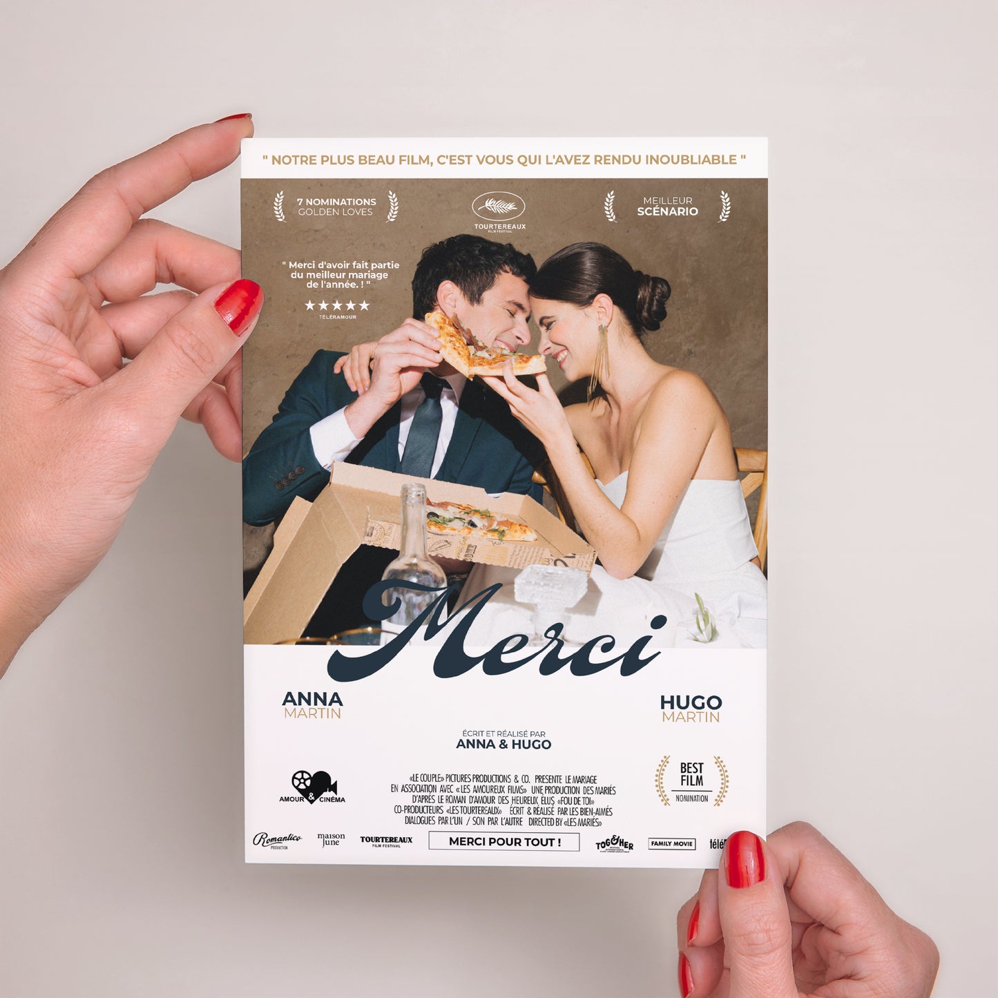 Remerciements Mariage Grand format rectangle Le jour J photo N° 2