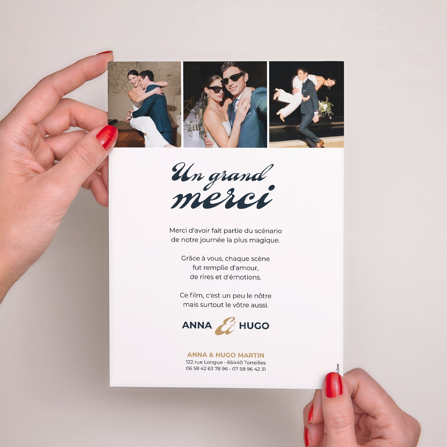 Remerciements Mariage Grand format rectangle Le jour J photo N° 3