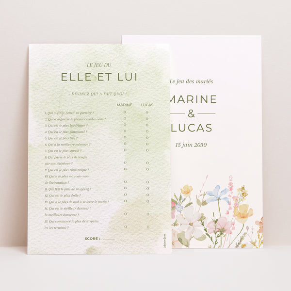 Jeu Mariage Portrait Couronne de Fleurs Sauvages photo