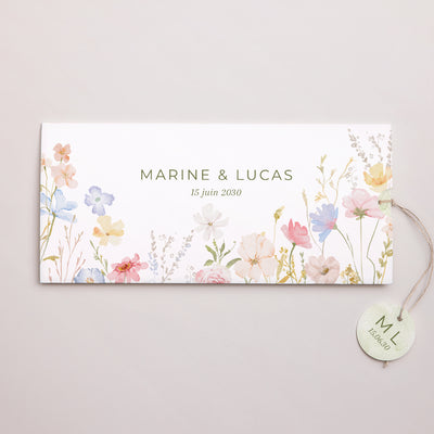 Faire-part mariage bleu