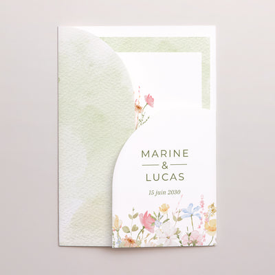 Faire-part mariage bleu