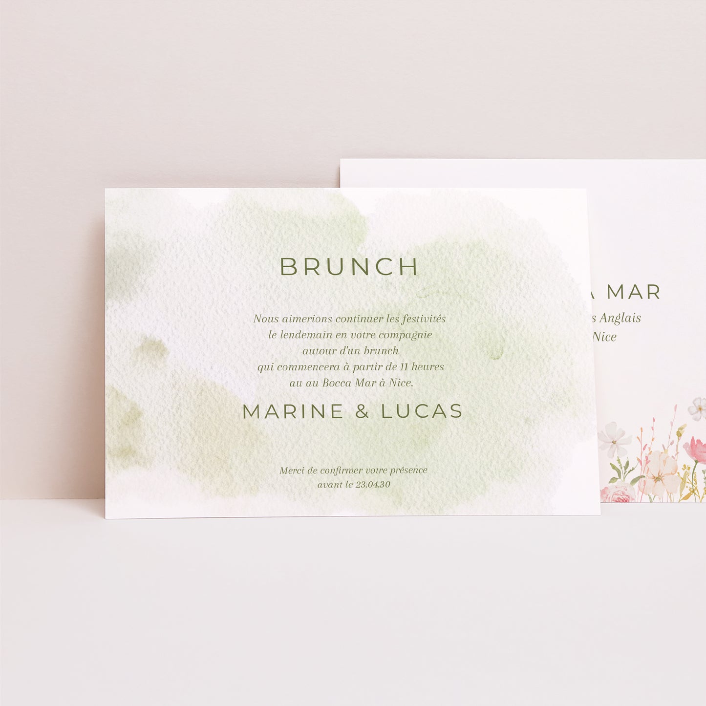 Invitations Mariage Paysage Couronne de fleurs sauvages photo N° 1