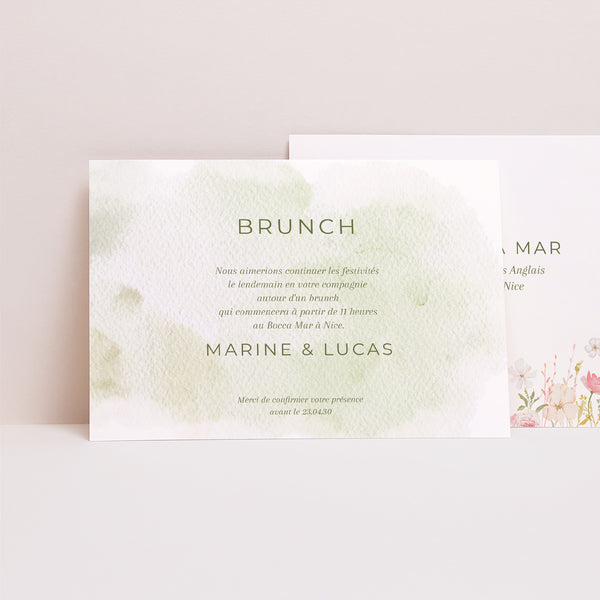 Invitations Mariage Paysage Couronne de Fleurs Sauvages photo