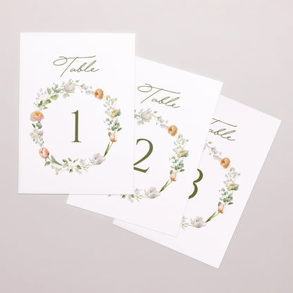 Marque table Mariage Rectangle Couronne de fleurs romantiques photo N° 1