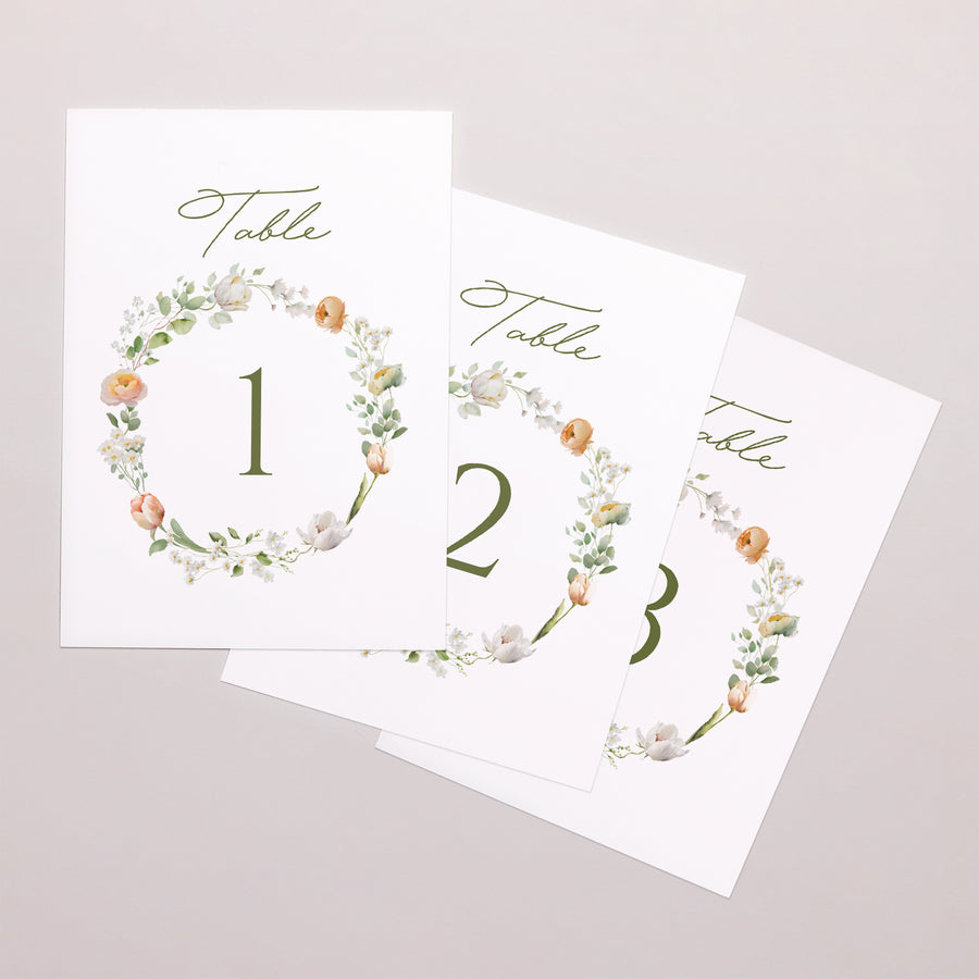 Marque table Mariage Rectangle Couronne de fleurs romantiques photo
