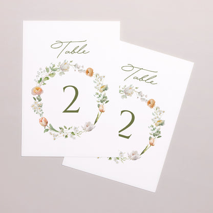 Marque table Mariage Rectangle Couronne de fleurs romantiques photo N° 2