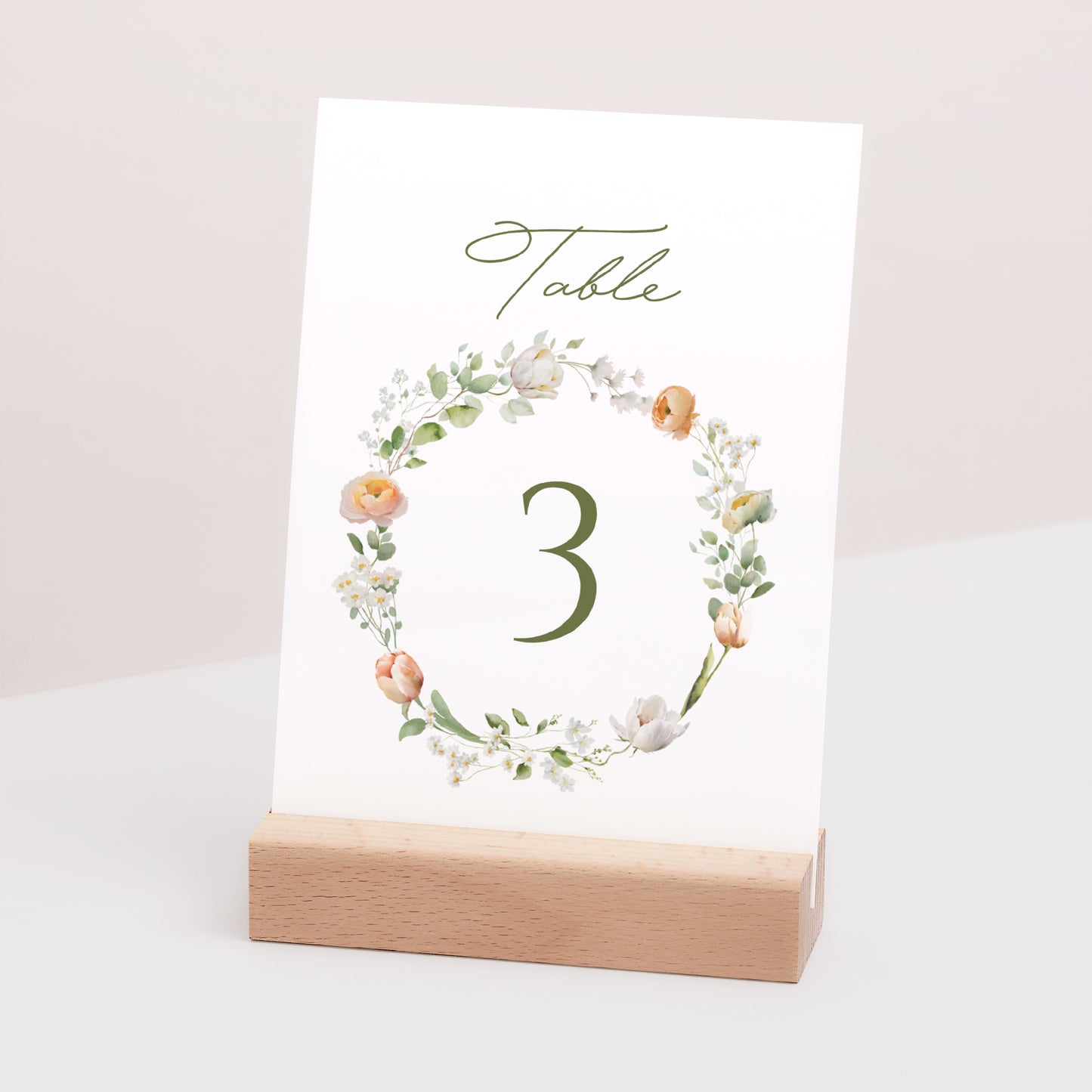 Marque table Mariage Rectangle Couronne de fleurs romantiques photo N° 3