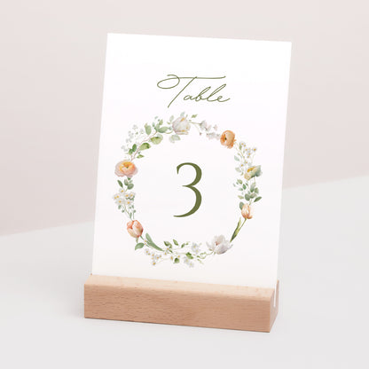 Marque table Mariage Rectangle Couronne de fleurs romantiques photo N° 3