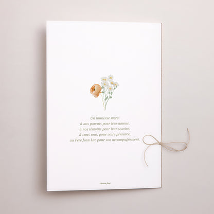 Livret de messe Mariage Double volet Couronne de fleurs romantiques photo N° 3