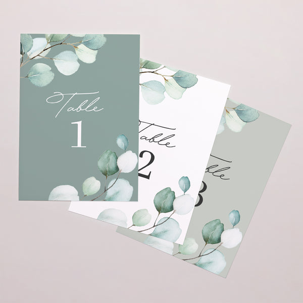 Marque table Mariage Rectangle Feuilles d'Eucalyptus photo