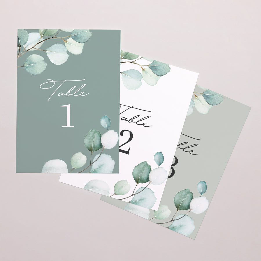 Marque table Mariage Rectangle Feuilles d'eucalyptus photo