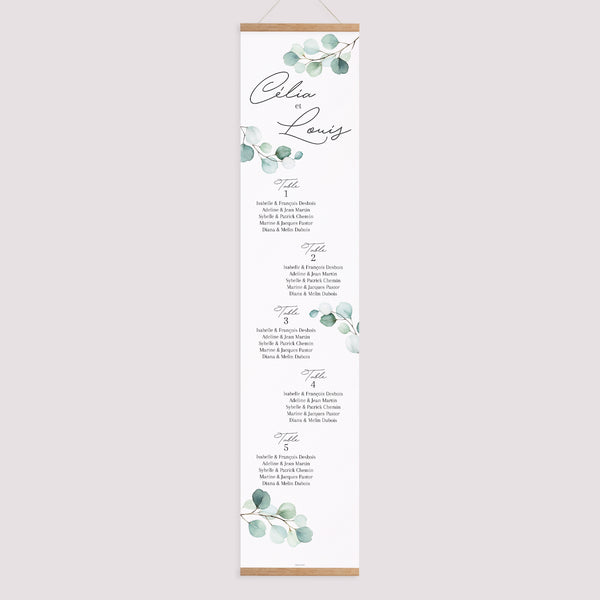 Plan de table Mariage Papier Feuilles d'Eucalyptus photo