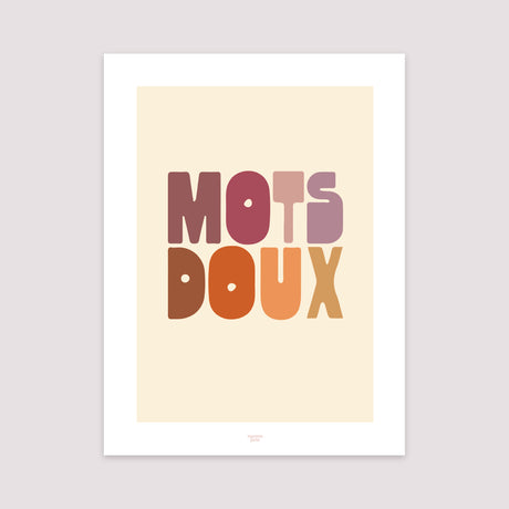 Affiche Portrait 30 x 40 cm Mots doux