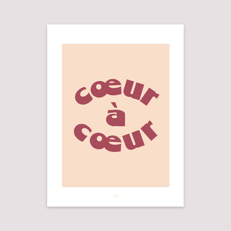 Affiche Portrait 30 x 40 cm Coeur à coeur
