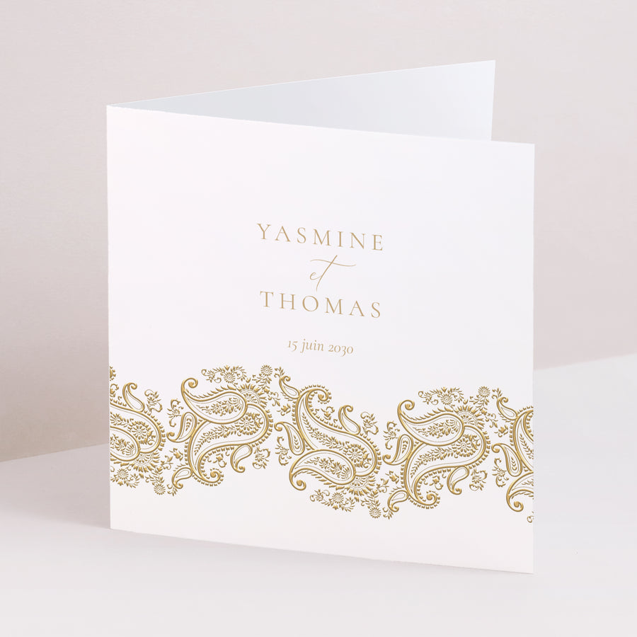 Faire-part Mariage Carré double volet Idaya photo