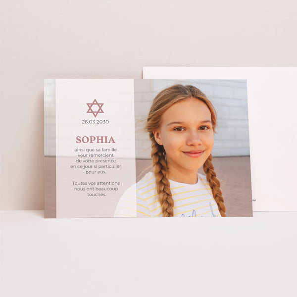 Remerciements Bat Mitzvah Paysage Etoile de David II photo