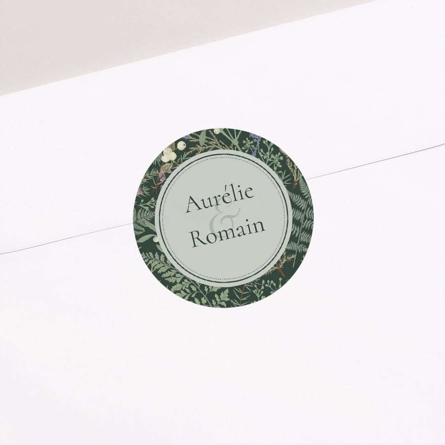 Sticker Mariage Rond Végétal hivernal photo