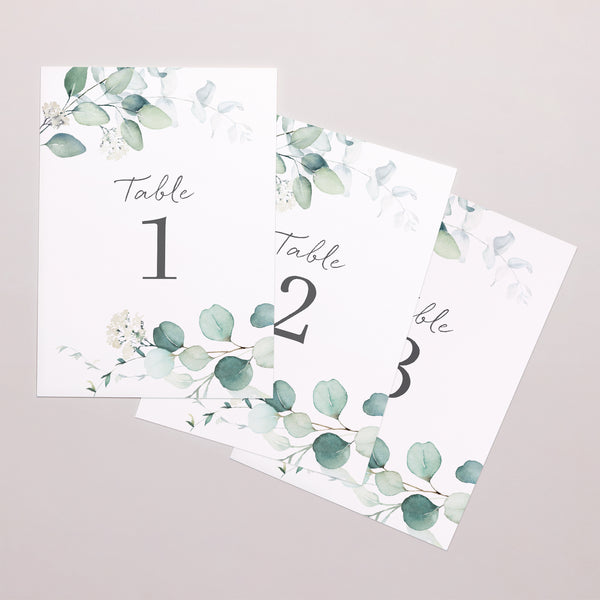 Marque table Mariage Rectangle Eucalyptus watercolor photo