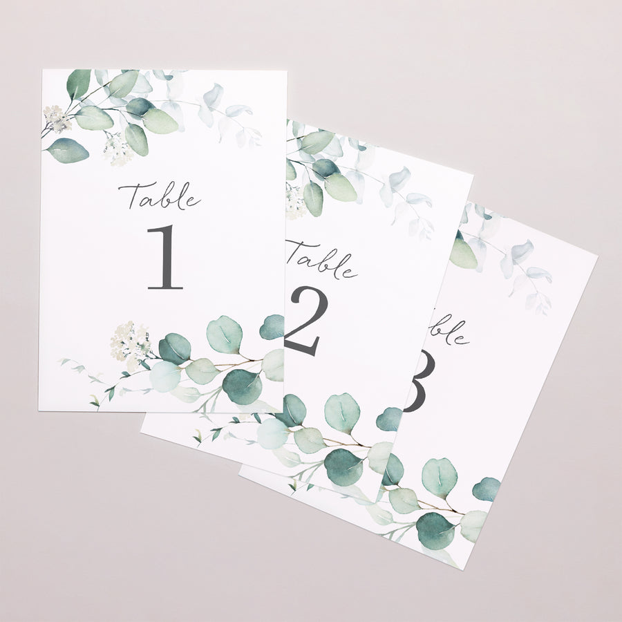 Marque table Mariage Rectangle Eucalyptus watercolor photo