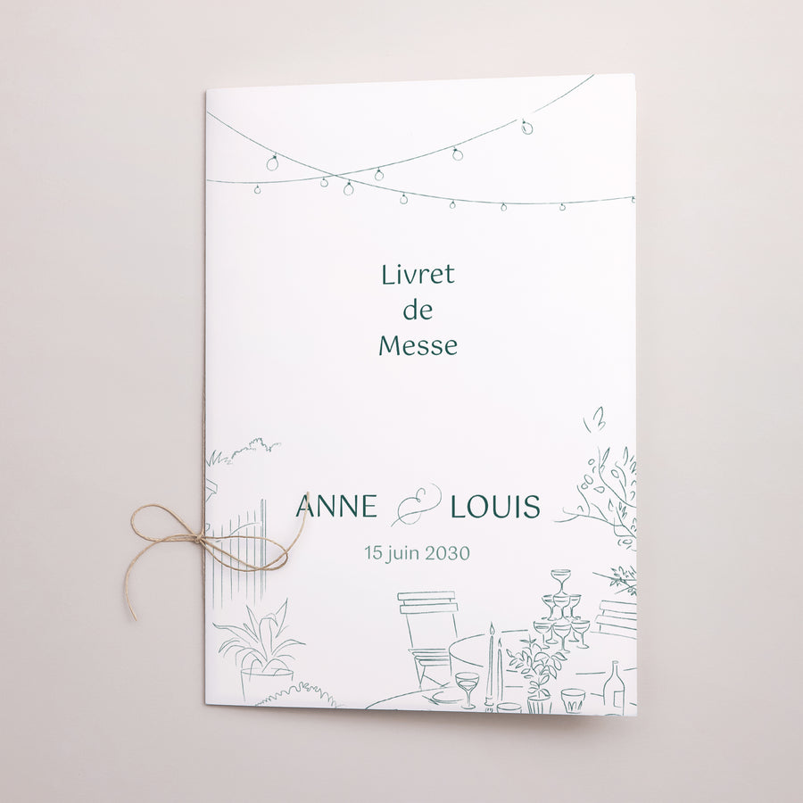 Livret de messe Mariage Double volet Le domaine des Lumières photo