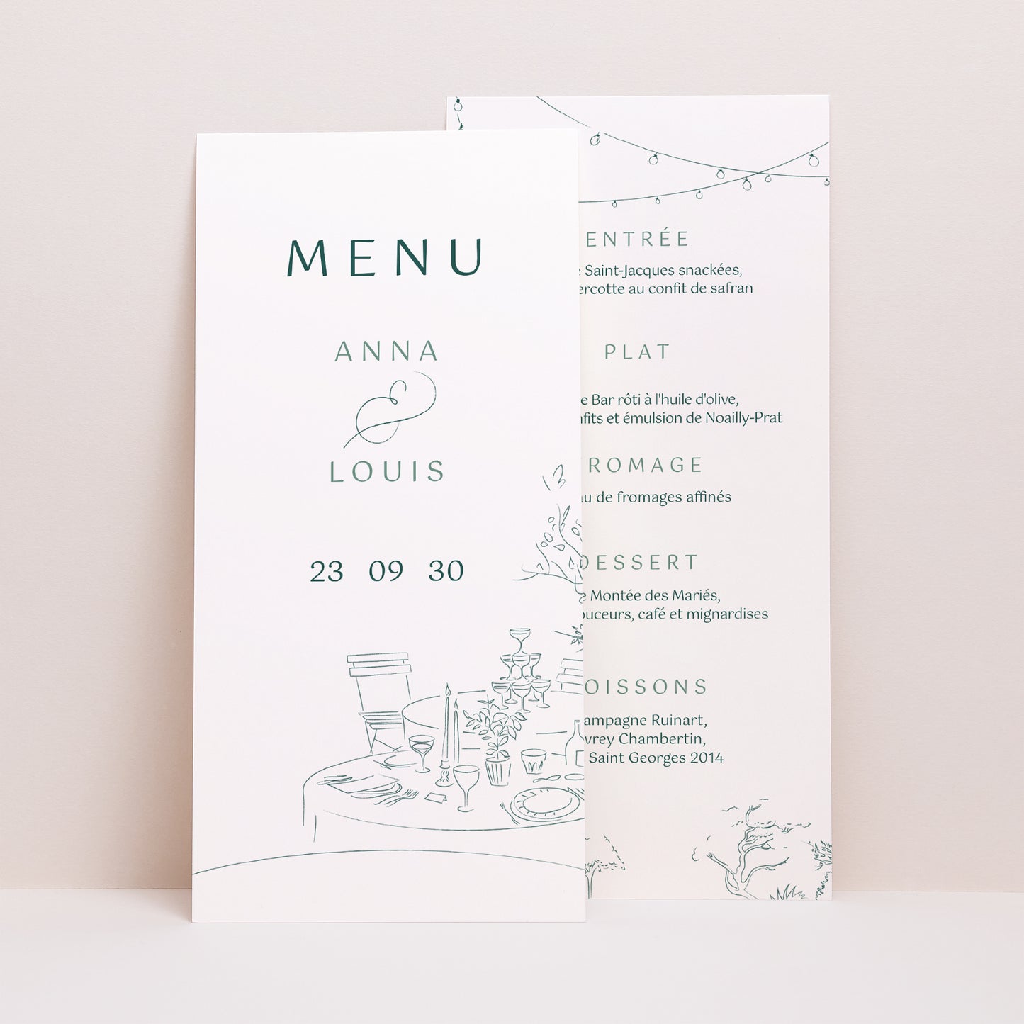 Menu Mariage Panoramique portrait Le domaine des Lumières photo N° 1