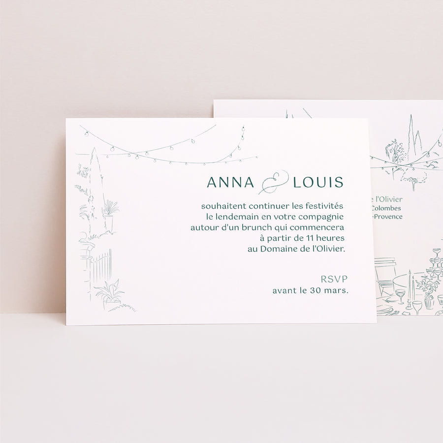 Invitations Mariage Paysage Le domaine des Lumières photo