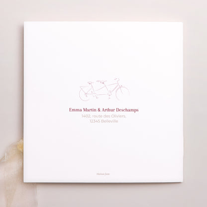 Faire-part Mariage Pochette carrée, 3 cartes, étiquette Tandem photo N° 4