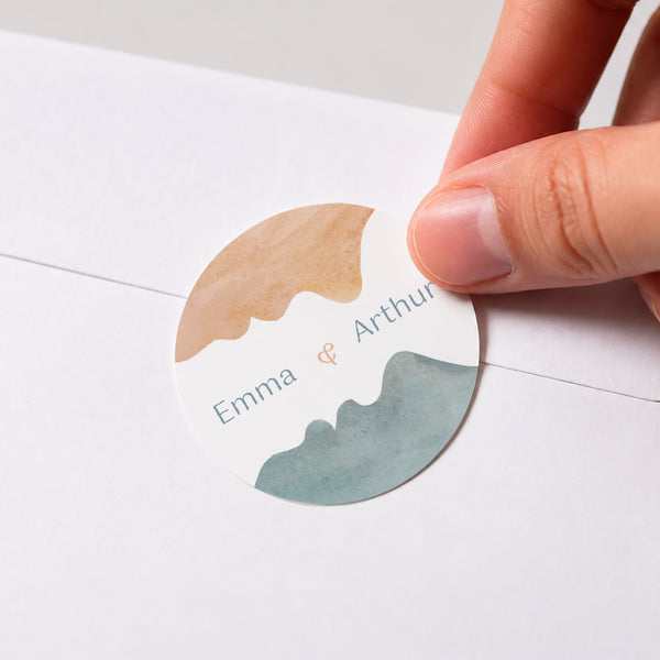 Sticker Mariage Rond Silhouettes photo