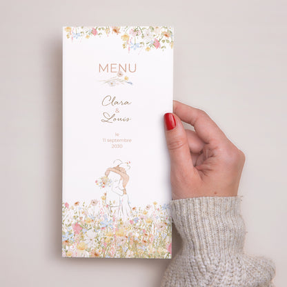 Menu Mariage Panoramique portrait Amour champêtre photo N° 2