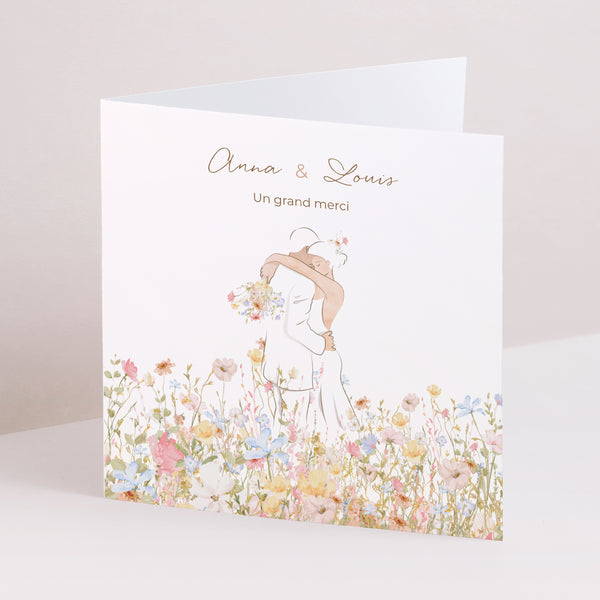 Remerciements Mariage Carré double volet Amour champêtre photo
