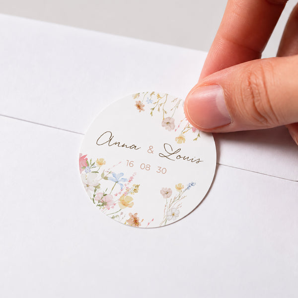 Sticker Mariage Rond Amour champêtre photo