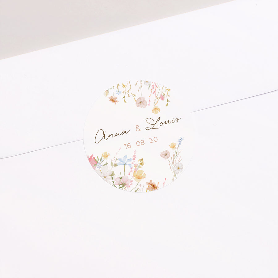 Sticker Mariage Rond Amour champêtre photo
