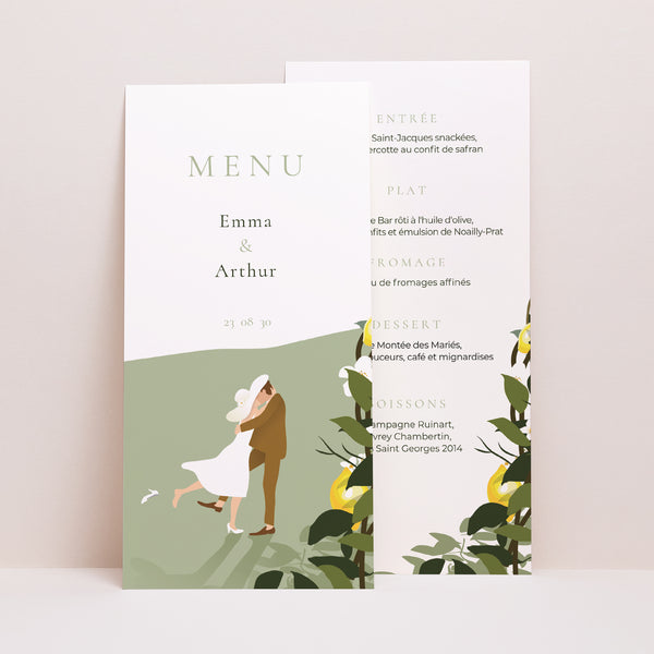 Menu Mariage Panoramique portrait Sous les Citronniers photo